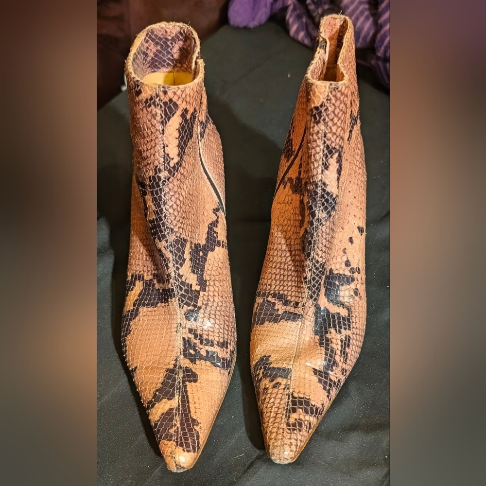 Isaac Mizrahi 90's Python Leather Ankle Boots